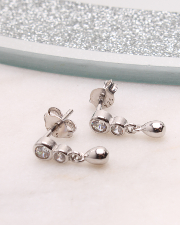 CERCEI ARGINT - Cercei argint si cubic zirconia, gr1.4