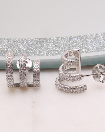CERCEI ARGINT - Cercei argint si cubic zirconia, gr3.8