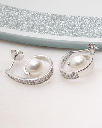 CERCEI ARGINT - Cercei argint si cubic zirconia, gr3.9