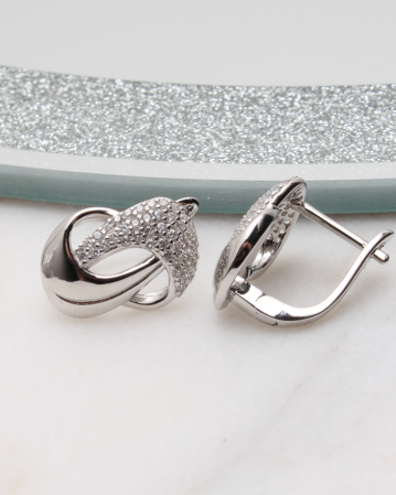 CERCEI ARGINT - Cercei argint si cubic zirconia, gr3.9