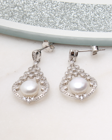 CERCEI ARGINT - Cercei argint si cubic zirconia, gr4.2