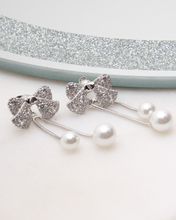 CERCEI ARGINT - Cercei argint si cubic zirconia, gr4.9