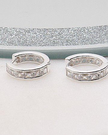 Cercei din argint si cubic zirconia - Cercei argint tortite cod 2-51335, gr4.6