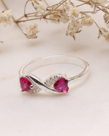 INELE ARGINT - Inel argint 925 si cubic zirconia inimioare 1.9g