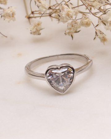marimea 52 - Inel de logodna din argint 925 si cubic zirconia 2.1g