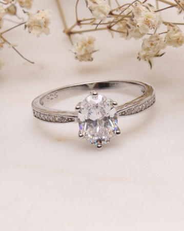 INELE ARGINT - Inel de logodna din argint 925 si cubic zirconia 2.2g
