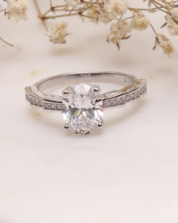 INELE ARGINT - Inel de logodna din argint 925 si cubic zirconia 2.8g