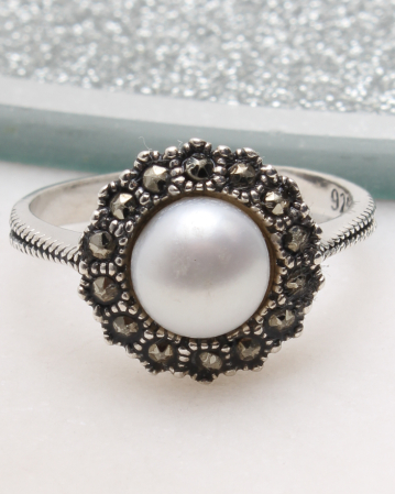 marimea 55 - Inel argint cu marcasite, gr3.4