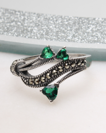 marimea 57 - Inel argint cu marcasite, gr3.6