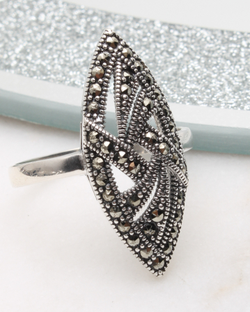 marimea 63 - Inel argint cu marcasite, gr4