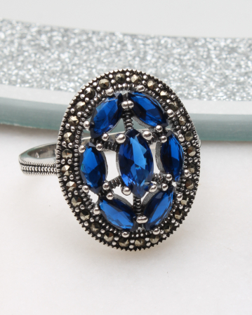 marimea 61 - Inel argint cu marcasite, gr5.1