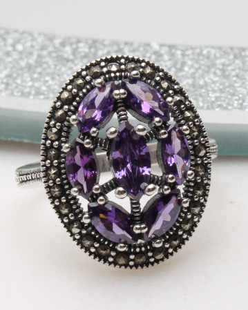 marimea 58 - Inel argint cu marcasite, gr5.3