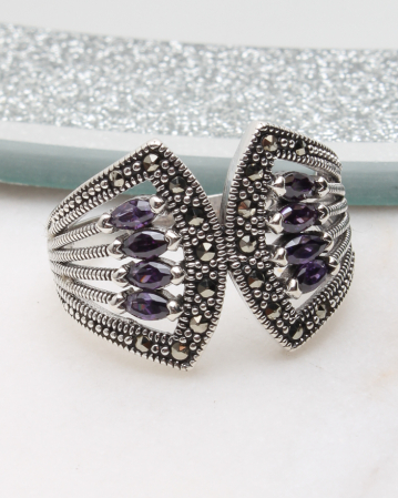 marimea 60 - Inel argint cu marcasite, gr5