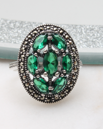 marimea 56 - Inel argint cu marcasite, gr5