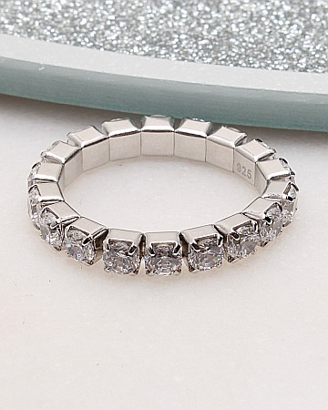 Inele din argint si cubic zirconia - Inel argint elastic cod 1-51211, gr2.1