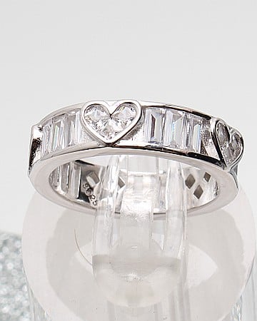 Inele din argint si cubic zirconia - Inel argint inima cod 1-51309, gr5.1
