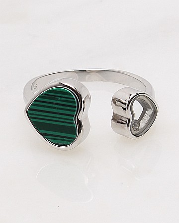 Inele din argint si cubic zirconia - Inel argint inimioara cod 1-48390, gr3.8
