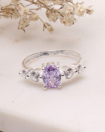 INELE ARGINT - Inel argint 925 si cubic zirconia ametist lavanda 2.8g