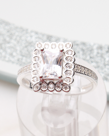 marimea 58 - Inel argint si cubic zirconia, gr3.5