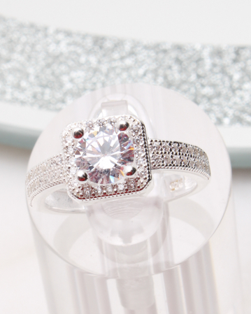 marimea 56 - Inel argint si cubic zirconia, gr3.7