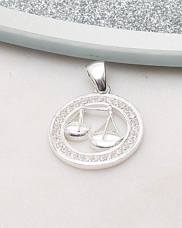 Pandantive din argint si cubic zirconia - Pandantiv argint balanta cod 6-51006. gr2