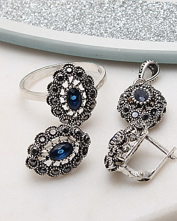 marimea 60 - Set argint cu marcasite cod 3-51026, gr7.1