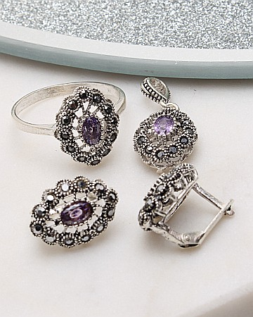 marimea 60 - Set argint cu marcasite cod 3-51027, gr6.5