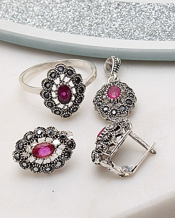 marimea 60 - Set argint cu marcasite cod 3-51028, gr6.6