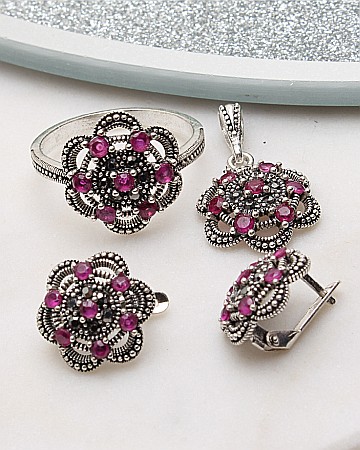 marimea 59 - Set argint cu marcasite cod 3-51038, gr8.1