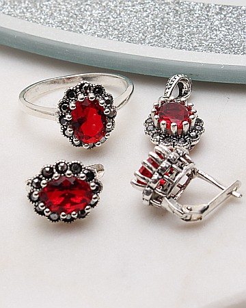 marimea 58 - Set argint cu marcasite cod 3-51048, gr7.5