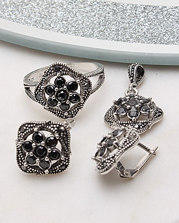 marimea 58 - Set argint cu marcasite cod 3-51050, gr10.2