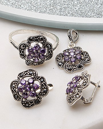 CATEGORII - Set argint cu marcasite cod 3-51052, gr8.3