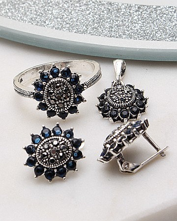 marimea 62 - Set argint cu marcasite cod 3-51054, gr9.6