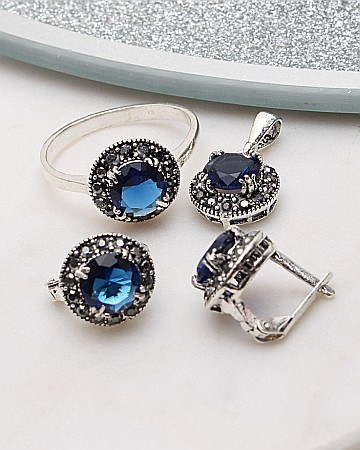 marimea 60 - Set argint cu marcasite cod 3-51069, gr6.8
