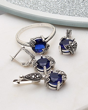 marimea 63 - Set argint cu marcasite cod 3-51078, gr9.2