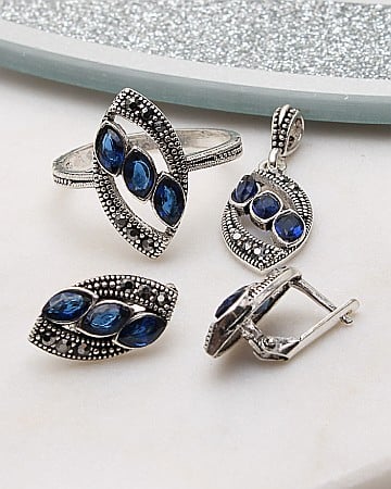 marimea 60 - Set argint cu marcasite cod 3-51079, gr7.5
