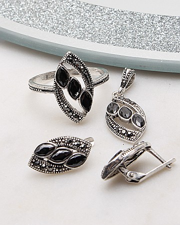 marimea 59 - Set argint cu marcasite cod 3-51082, gr7.5