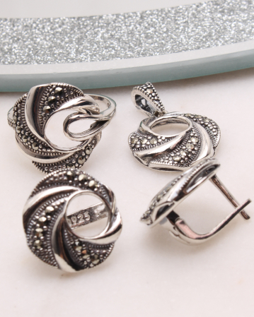 SETURI ARGINT - Set argint cu marcasite, gr10.5