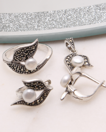 SETURI ARGINT - Set argint cu marcasite, gr8.2