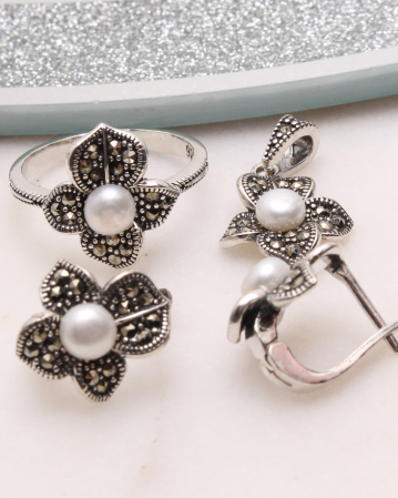 SETURI ARGINT - Set argint cu marcasite, gr9.5