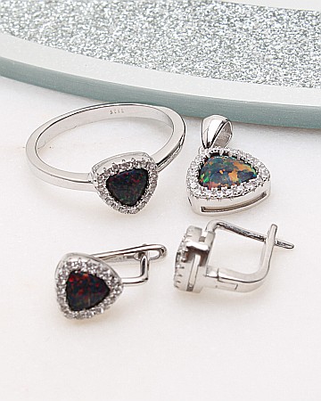 marimea 55 - Set argint cu opal cod 3-50272, gr5.4