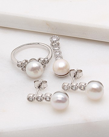 marimea 52 - Set argint cu perle cod 3-48703, gr8.1