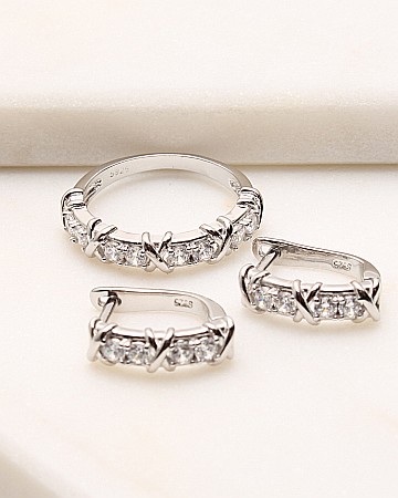 marimea 55 - Set argint si cubic zirconia cod 3-49543, gr5.5