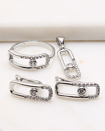 marimea 58 - Set argint si cubic zirconia cod 3-49572, gr7.6