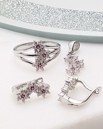 CATEGORII - Set argint si cubic zirconia cod 3-50534, gr7.9