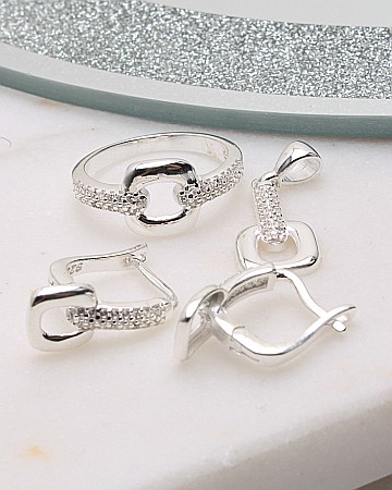marimea 57 - Set argint si cubic zirconia cod 3-50616, gr7.5