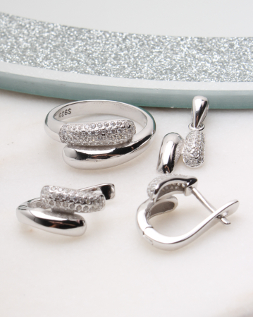 SETURI ARGINT - Set argint si cubic zirconia, gr7.4