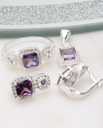 marimea 59 - Set argint si cubic zirconia, gr9