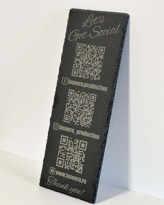 Placa Ardezie cu Coduri QR Social Media [3]