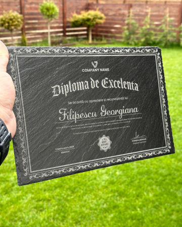 Colectia Ardezie - diploma gravata pe ardezie